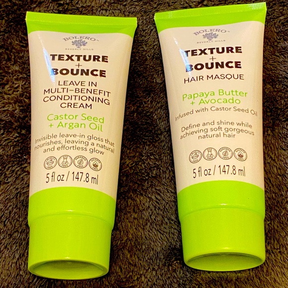 Bolero Texture & Bounce Leave In Conditioner Cream Castor Seed Oil Set of 2 - Picture 3 of 5